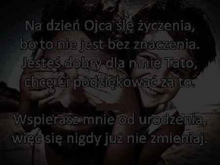 Dziewczynka z życzeniami dla Taty